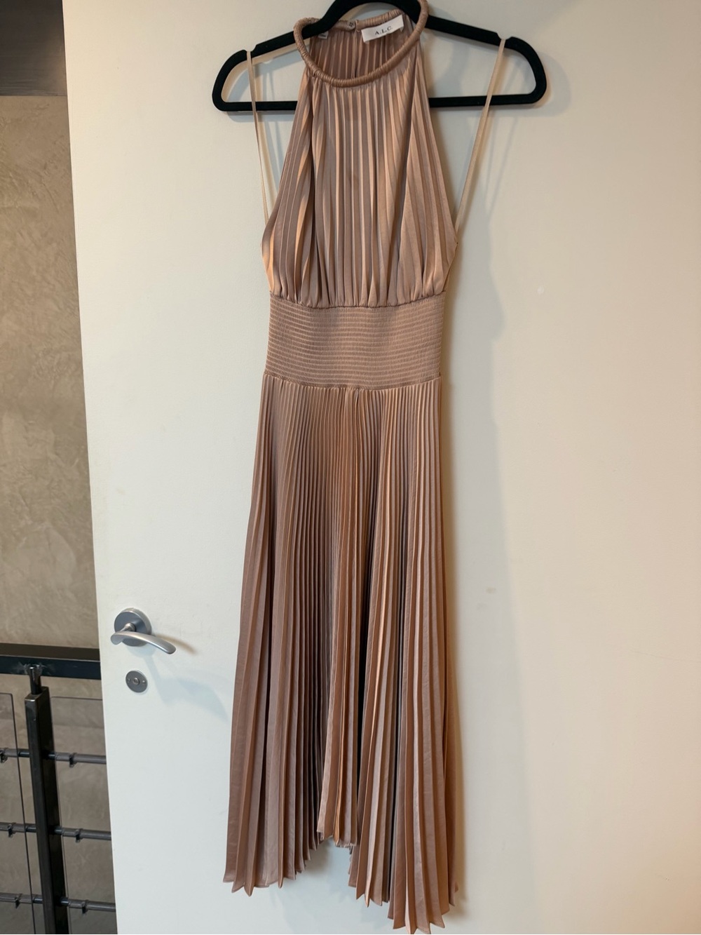 A.L.C. Pleated Halter Maxi Dress in Nude Blush- New without tags. Never worn!
